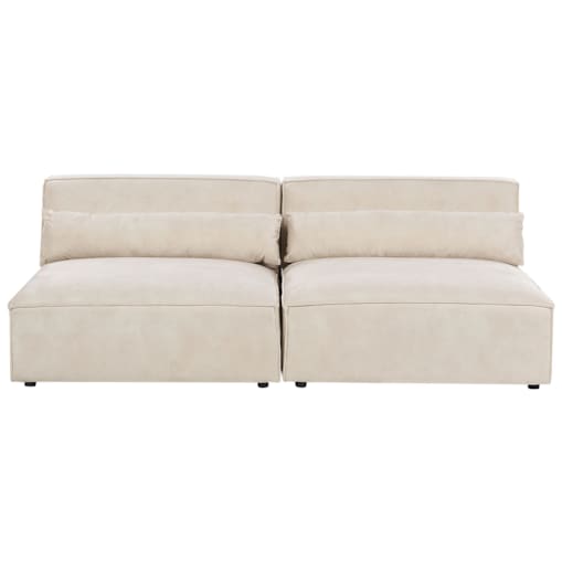 Sofa modułowa 2-osobowa bez podłokietników welurowa beżowa HELLNAR