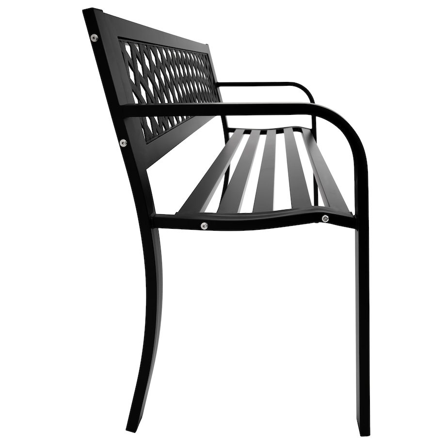 Ławka ogrodowa z oparciem stalowa na balkon