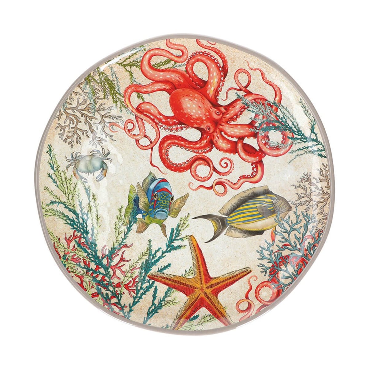 Taca okrągła z melaminy Sea Life - 42 cm