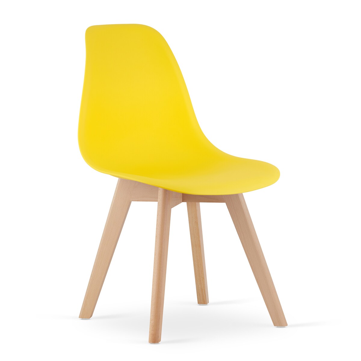 Krzesło do jadalni Kito Żółte, Nogi Naturalne 4 szt.
