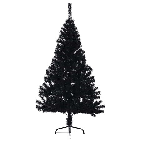 vidaXL Sztuczna choinka połówka ze stojakiem, czarna, 150 cm, PVC