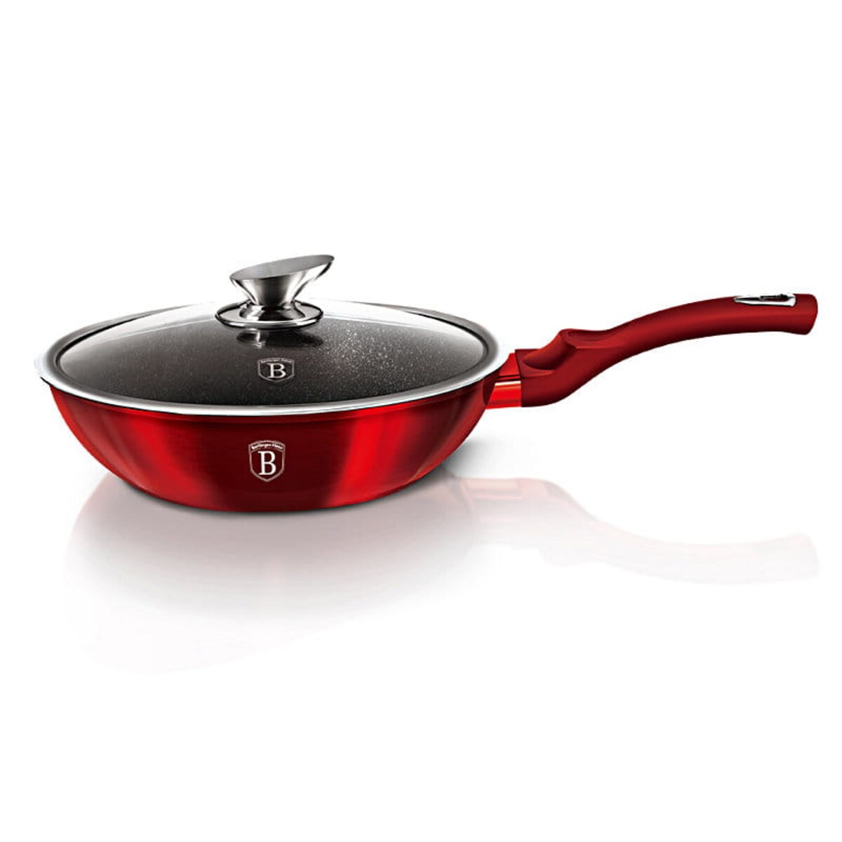 Patelnia Wok 28 cm marmurowa Berlinger Haus BH-1265 Czerwona