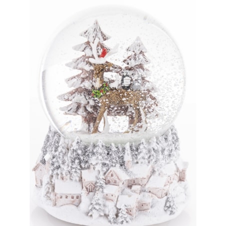 Szklana kula śnieżna z pozytywką 13,5x11x11 cm RENNA NELLA FORESTA