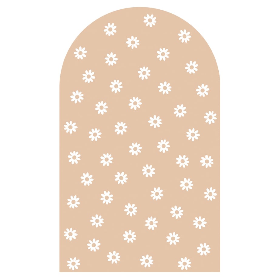 Naklejka na ścianę łuk beżowy - stokrotki L