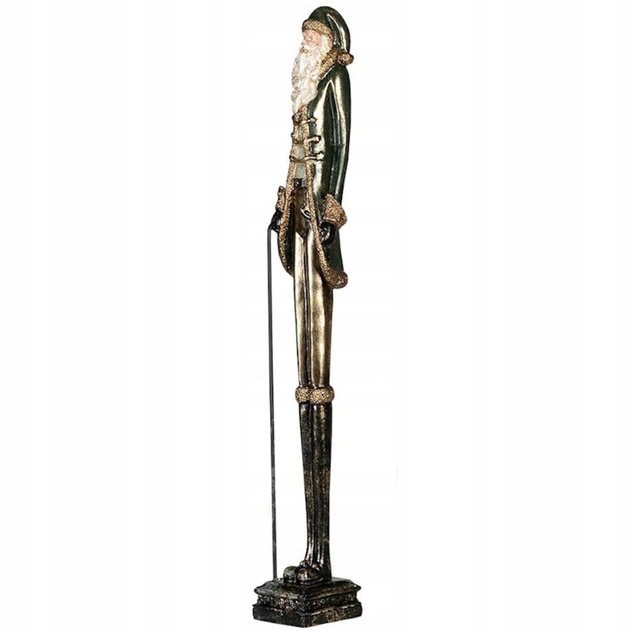 ŚWIĘTY MIKOŁAJ FIGURKA WYSOKA ŚWIĄTECZNA BOŻE NARODZENIE ZŁOTA RETRO 60cm