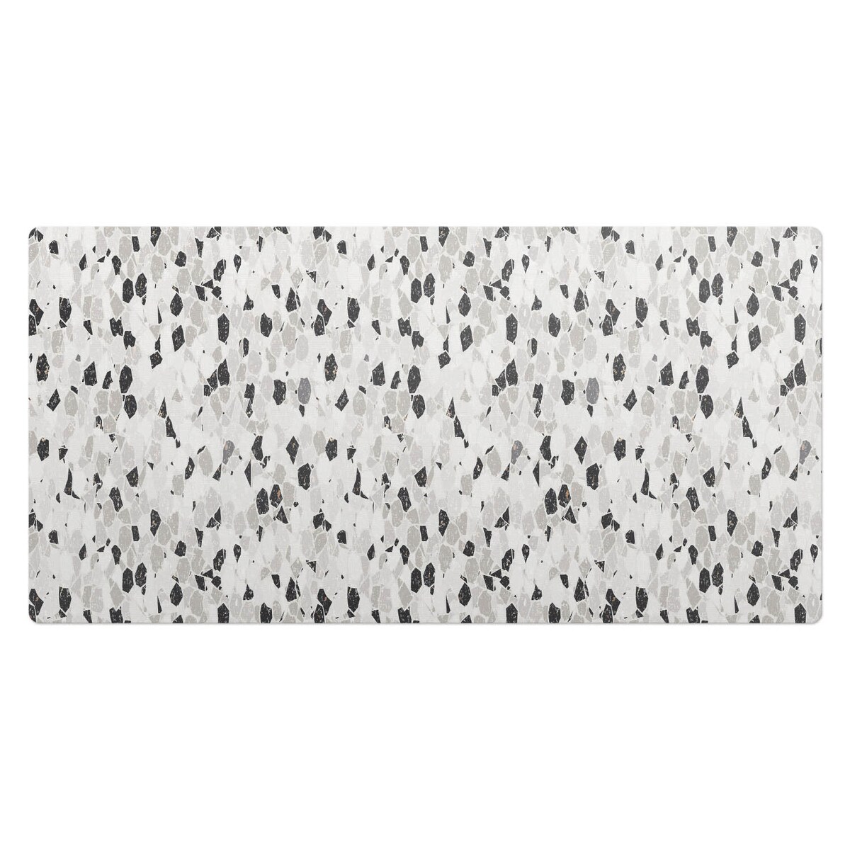 Czarno-Biała mata na biurko Mozaika terrazzo, 100x50 cm