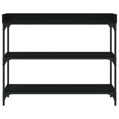 vidaXL Stolik konsolowy z półkami, czarny, 100x30x80 cm