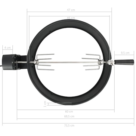 vidaXL Rożen z pierścieniem, 47 cm, czarny