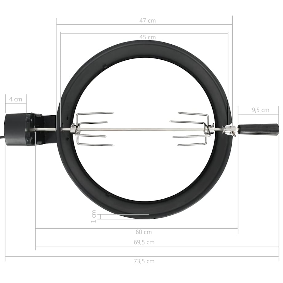 vidaXL Rożen z pierścieniem, 47 cm, czarny