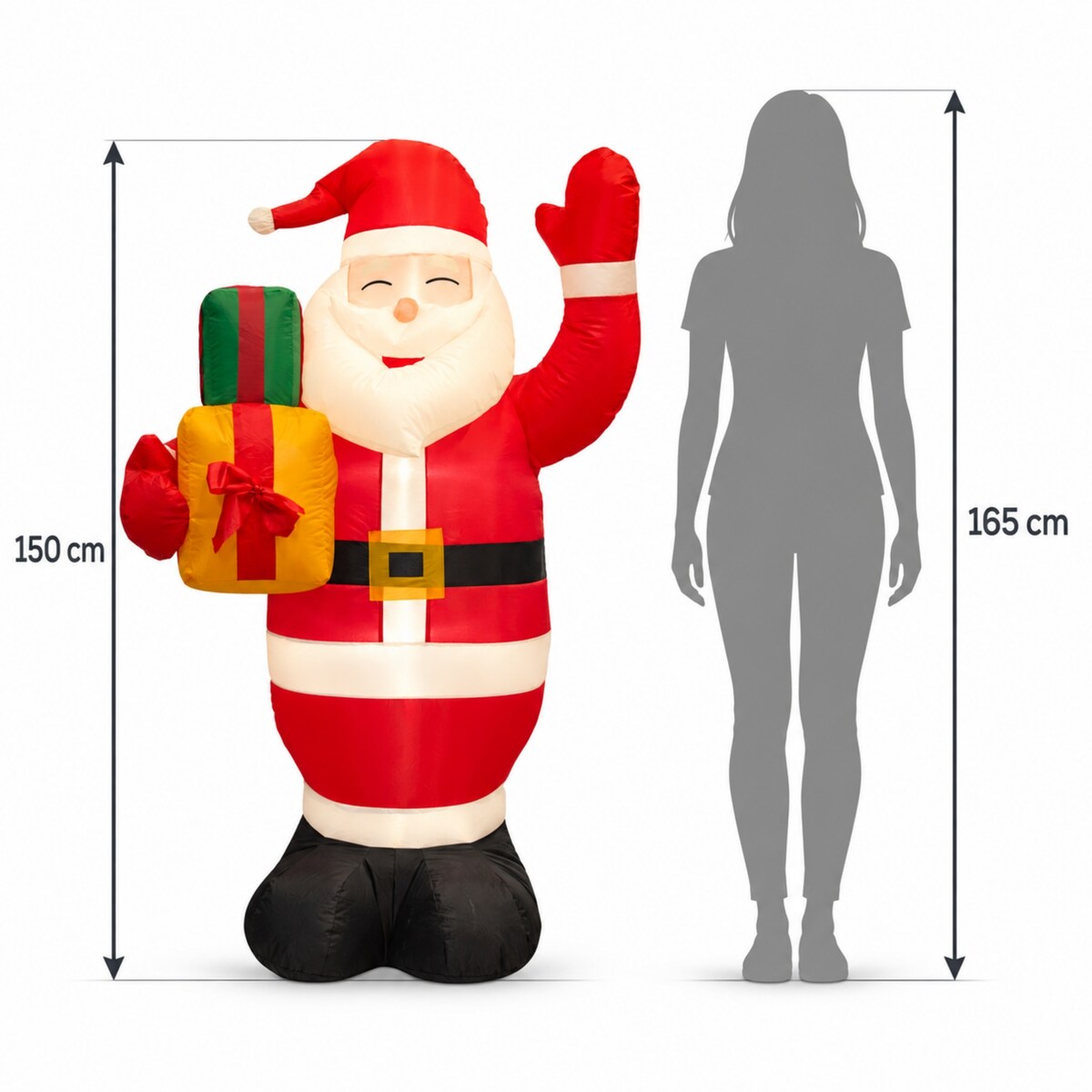 Mikołaj Nadmuchiwany Świecący Duży Pompowany Led 150 Cm Dmuchaniec
