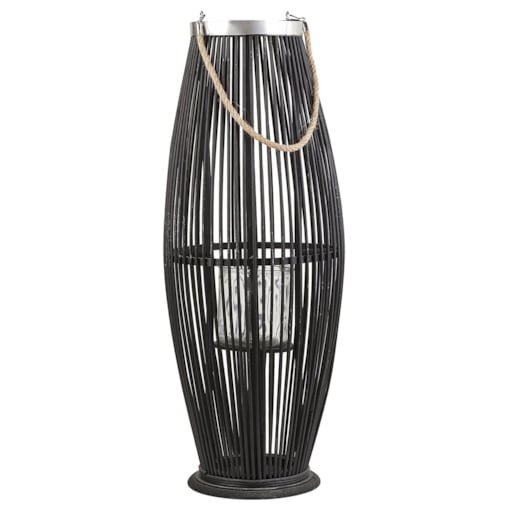 Lampion drewniany 72 cm czarny TAHITI