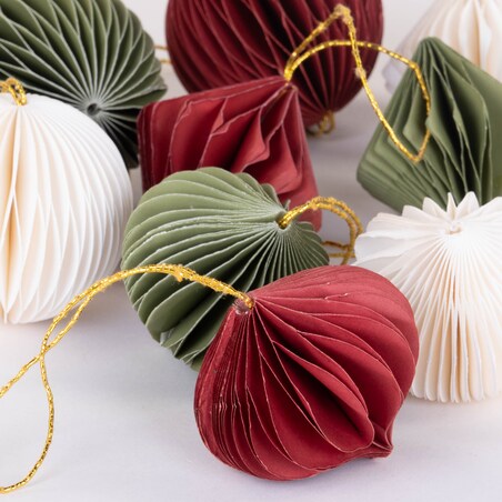 Ozdoby na choinkę z papieru, Ø 6 cm