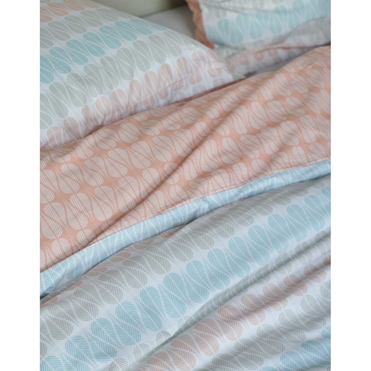 Kolorowy komplet pościeli z bawełny perkalowej ze wzorem, dwustronna, Esprit 140 x 220 cm