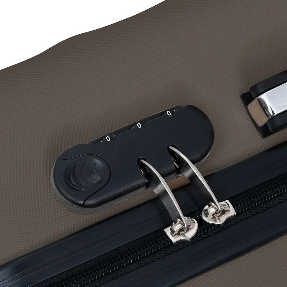 vidaXL Zestaw twardych walizek na kółkach, 3 szt., brązowy, ABS