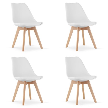 Krzesło Do Jadalni Kuchni Salonu Mark Białe X 4