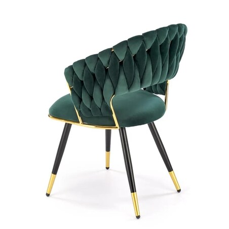 Krzesło tapicerowane K551 zielone/złote