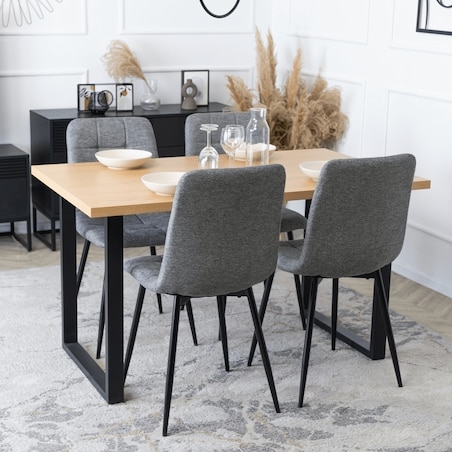 Krzesło Tapicerowane Kuchenne Do Jadalni Kuchni Salonu Loft Szare PERU 2