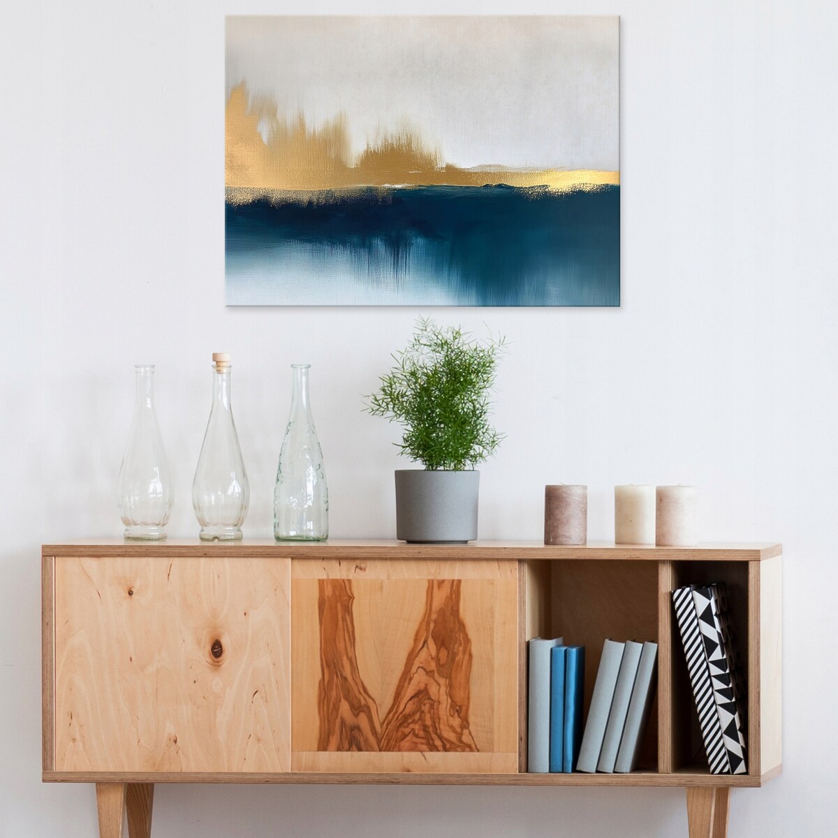 OBRAZ ABSTRAKCJA SZARY ZŁOTO LOFT DO SYPIALNI SALONU NA PŁÓTNIE 120x80