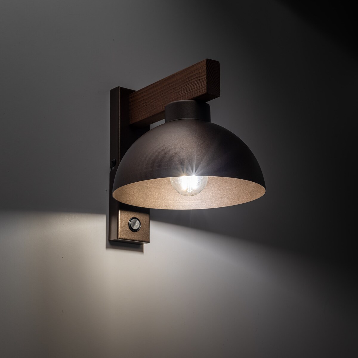 Kinkiet z włącznikiem TK Lighting OSLO BROWN 6279, E27, brązowy, industrialny, do sypialni i salonu