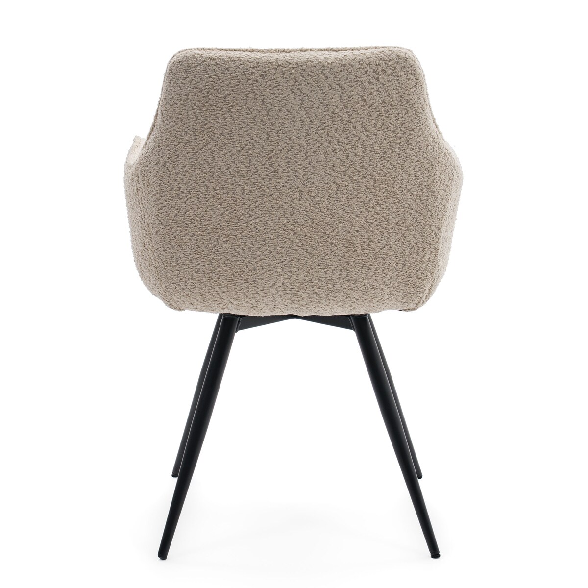 Krzesło tapicerowane obrotowe boucle do salonu QUATTRO jasnobeżowe