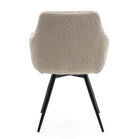 Krzesło tapicerowane obrotowe boucle do salonu QUATTRO jasnobeżowe