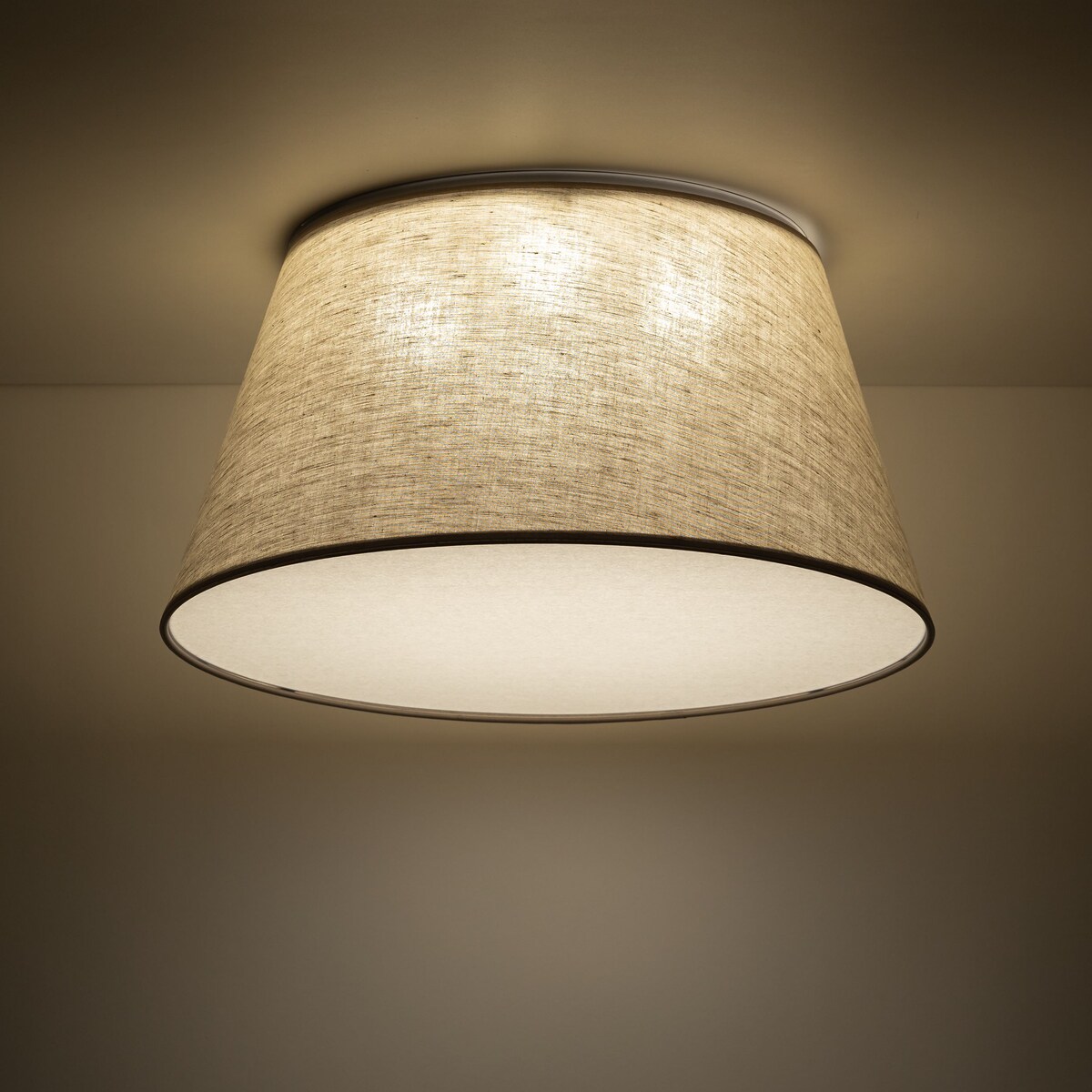 Lampa sufitowa TK Lighting FORMO LEN 500 11075, 4xE27, biała-beżowa, lniane klosze, 50x50 cm