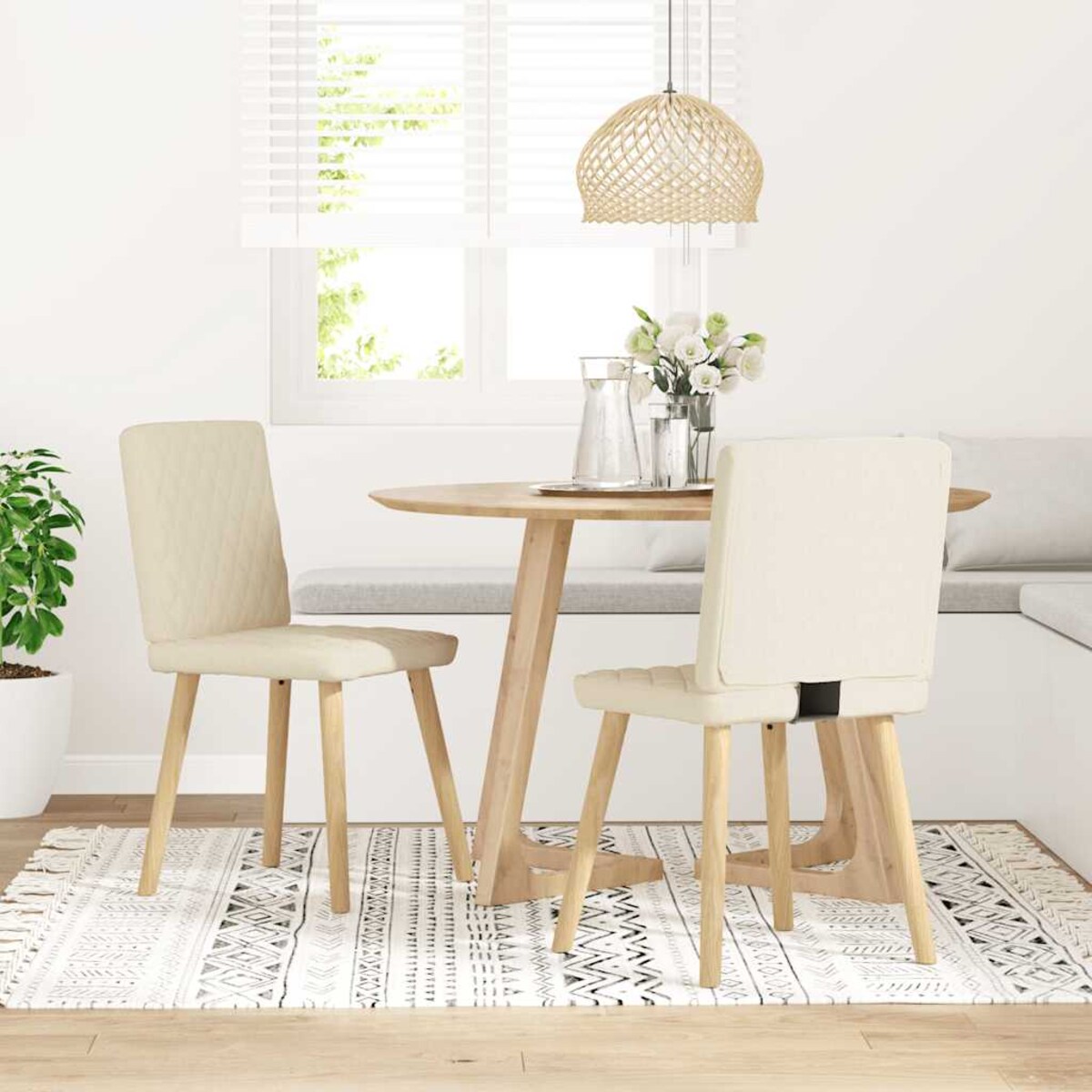 vidaXL Krzesła stołowe, 2 szt., lniane