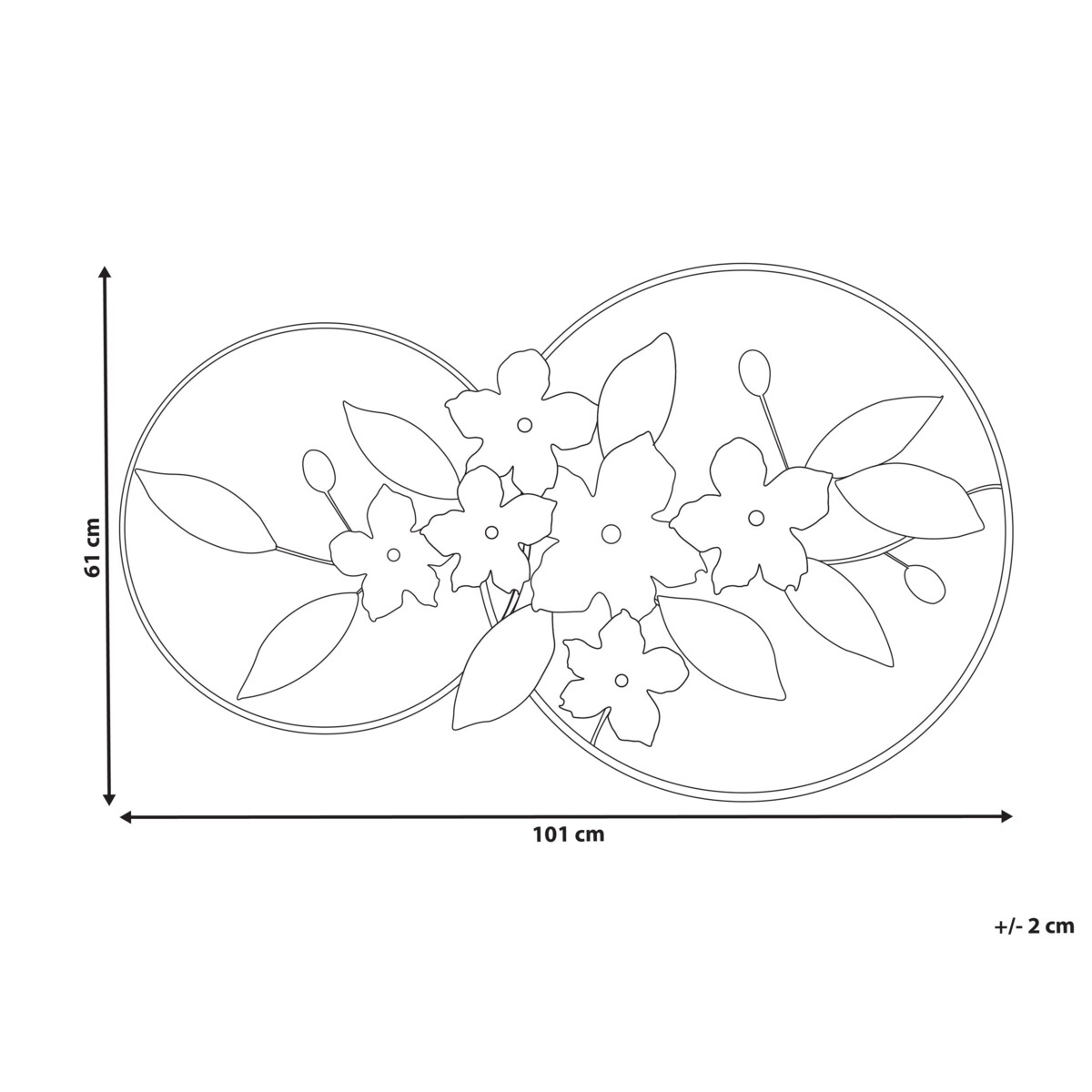 Dekoracja ścienna Liść DYSPROSIUM Metal 61 cm Złoty
