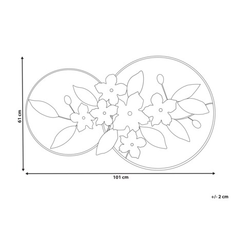 Dekoracja ścienna Liść DYSPROSIUM Metal 61 cm Złoty