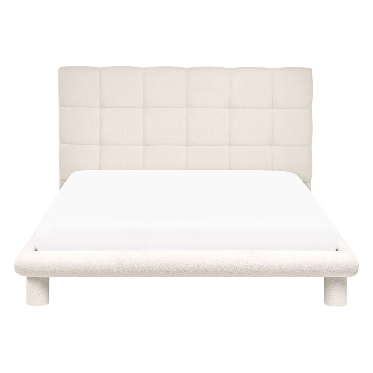 Łóżko Boucle CRESSAT 140 x 200 cm Złamana biel