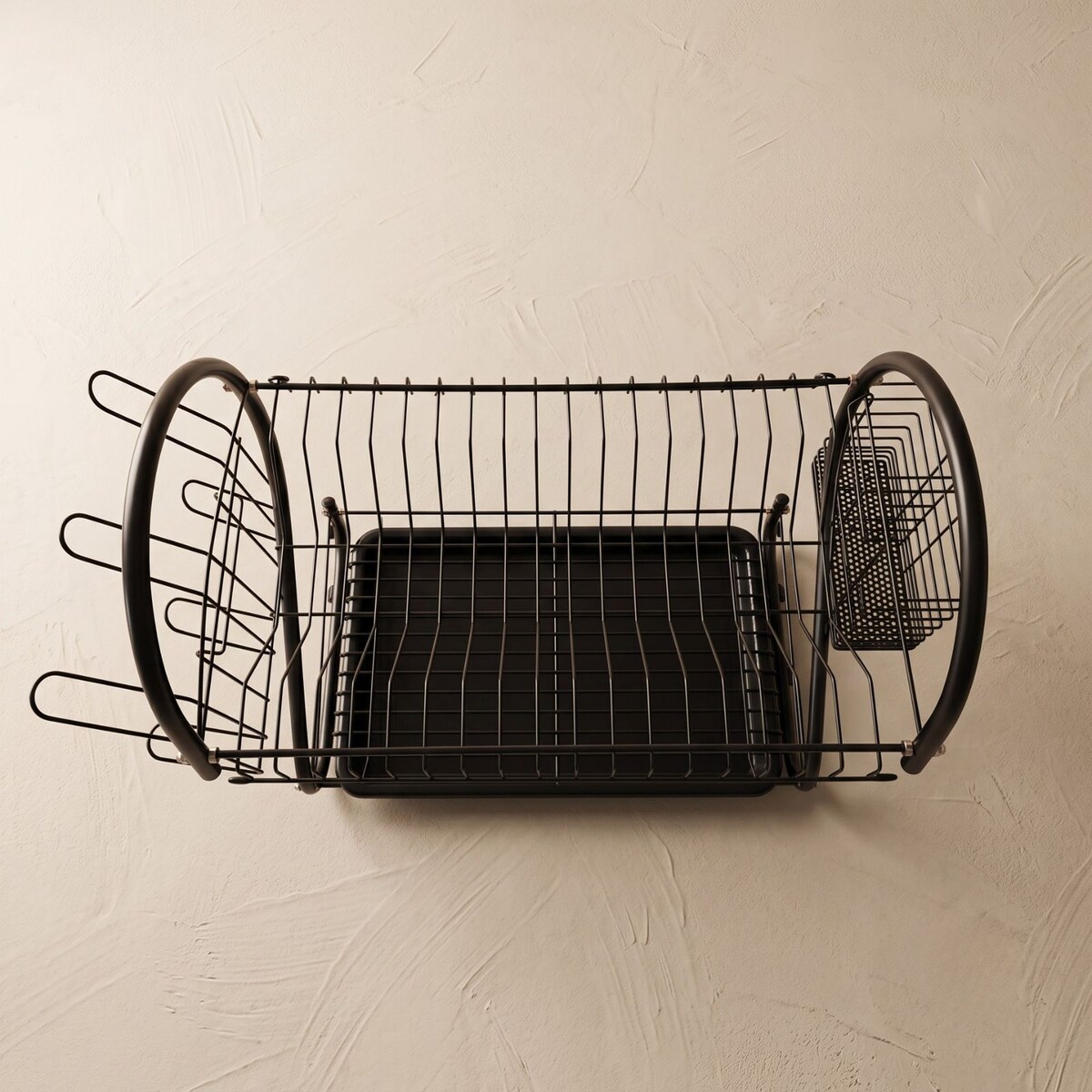 Suszarka do naczyń dwupoziomowa z ociekaczem, 27 x 55 x 40 cm, metal
