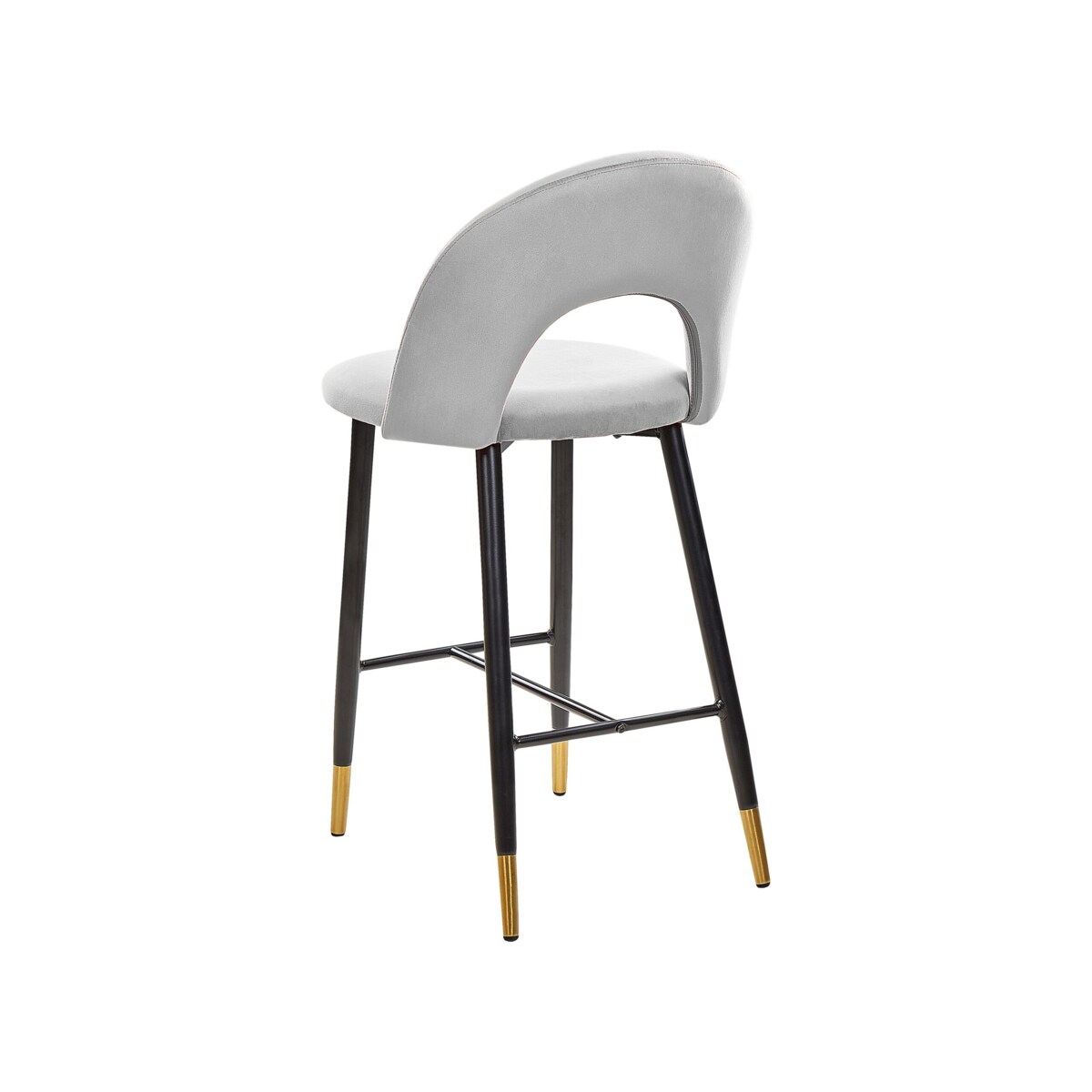 Zestaw 2 krzeseł barowych welurowy szary FALTON