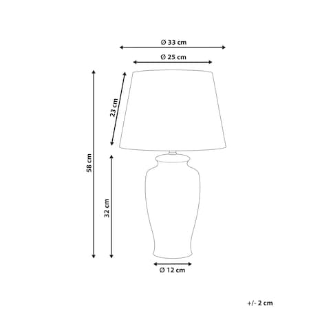 Lampa stołowa BIJELA Porcelana Biały/ niebieski