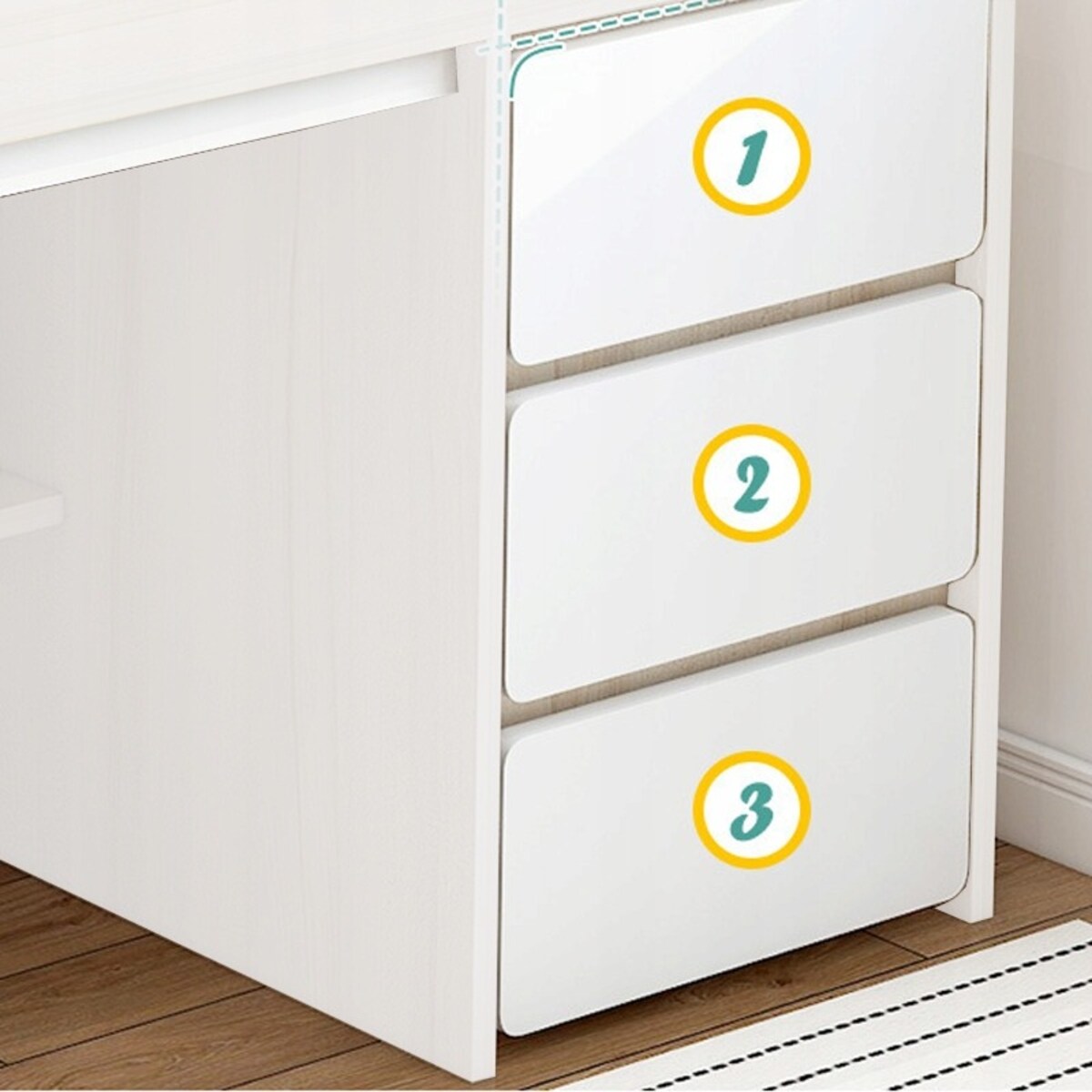 Biurko komputerowe młodzieżowe białe styl skandynawski duże półki 100cm