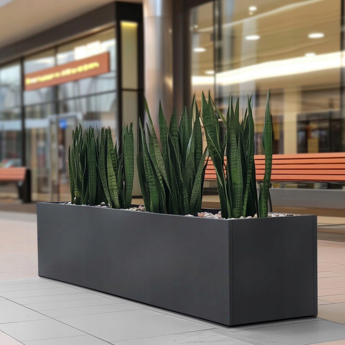 Donica ogrodowa metalowa 180x50x50RAL7016 antracyt