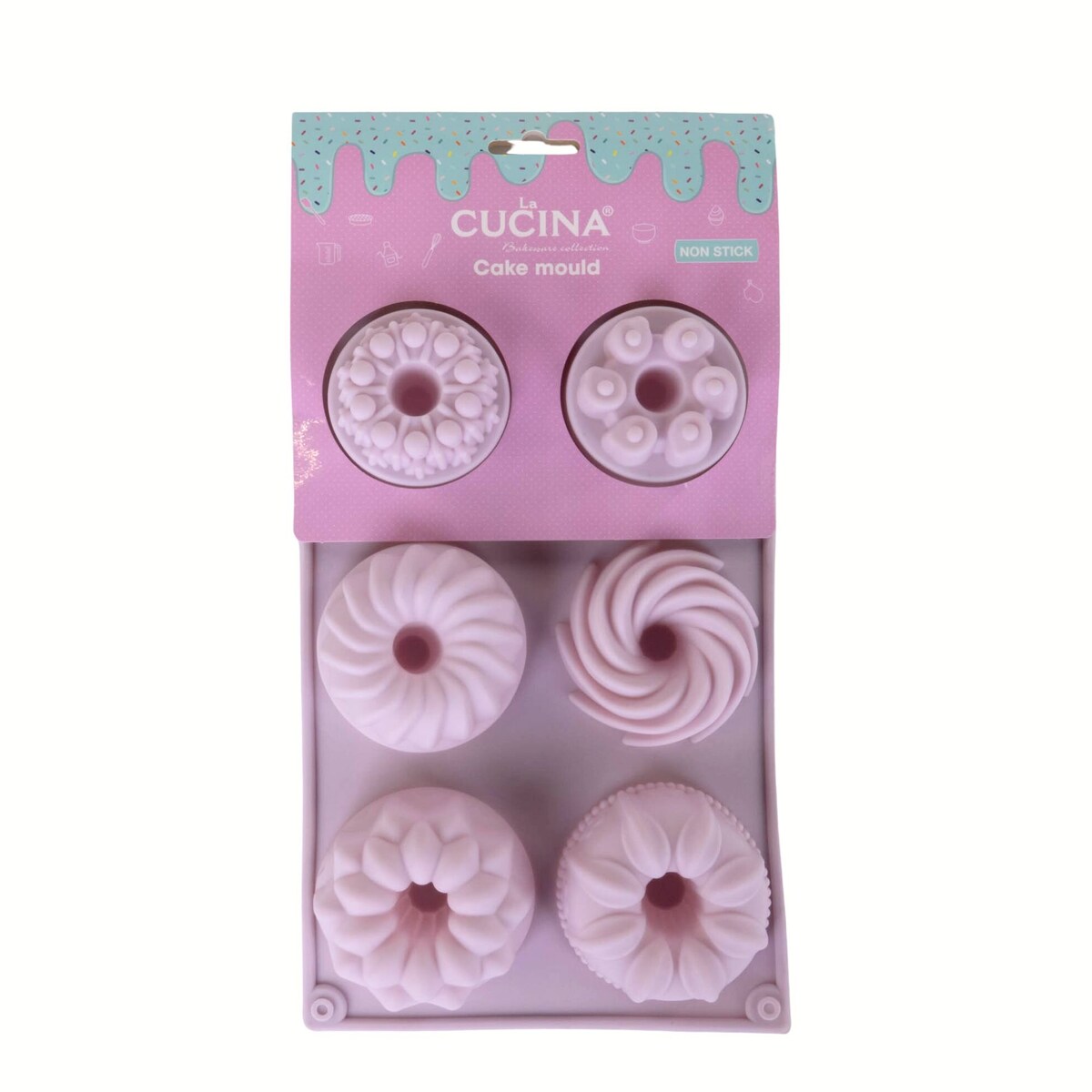 Liliowa silikonowa forma na muffiny, 27 x 17 cm