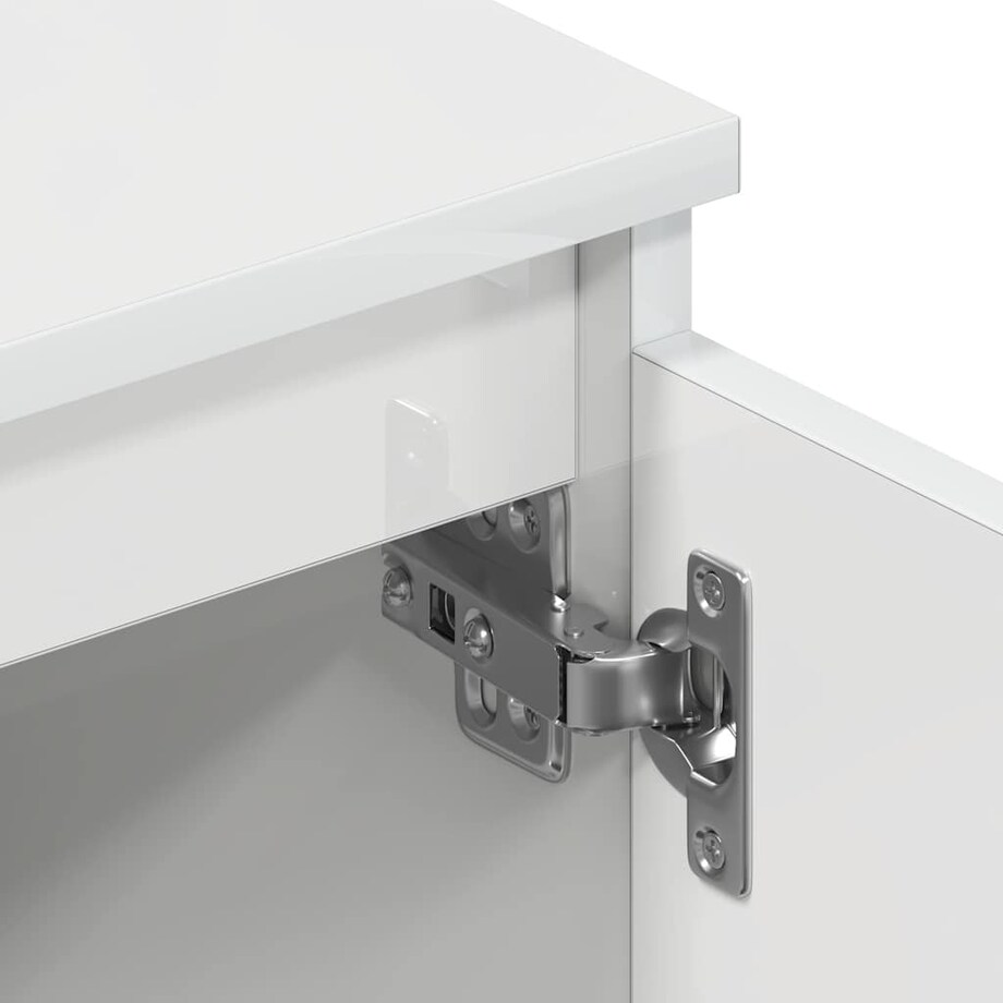 vidaXL Szafka pod TV, wysoki połysk, biała, 140x40x35,5 cm