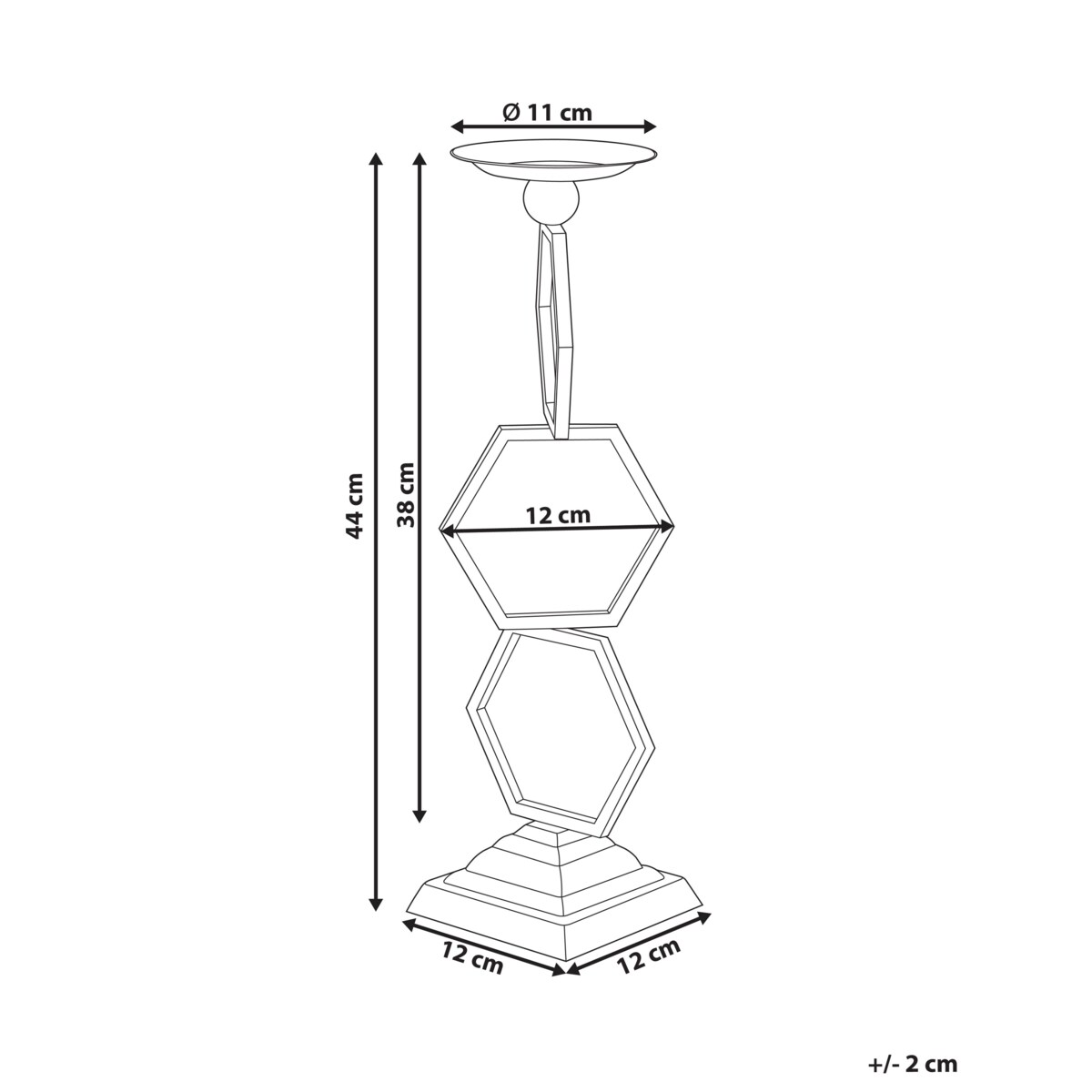 Świecznik ARDEE Metal 44 cm Złoty
