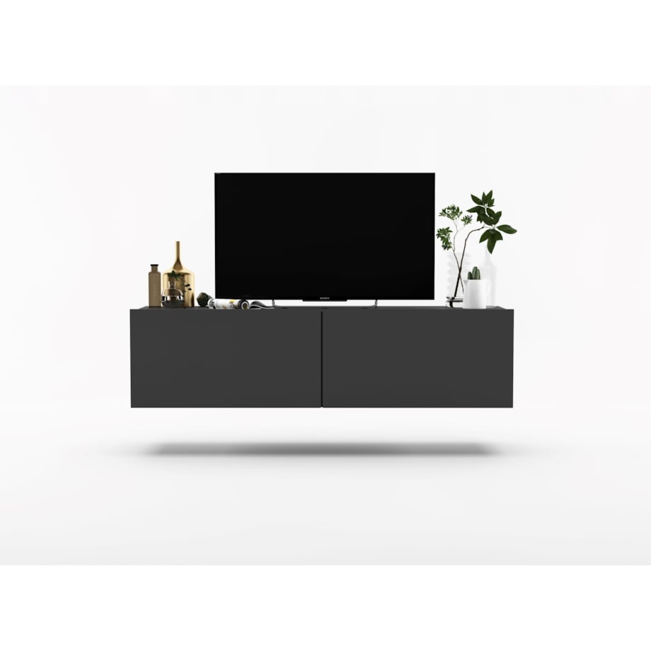 Wisząca Szafka RTV Komoda Loft Industrialna Grafit MAT 120 cm