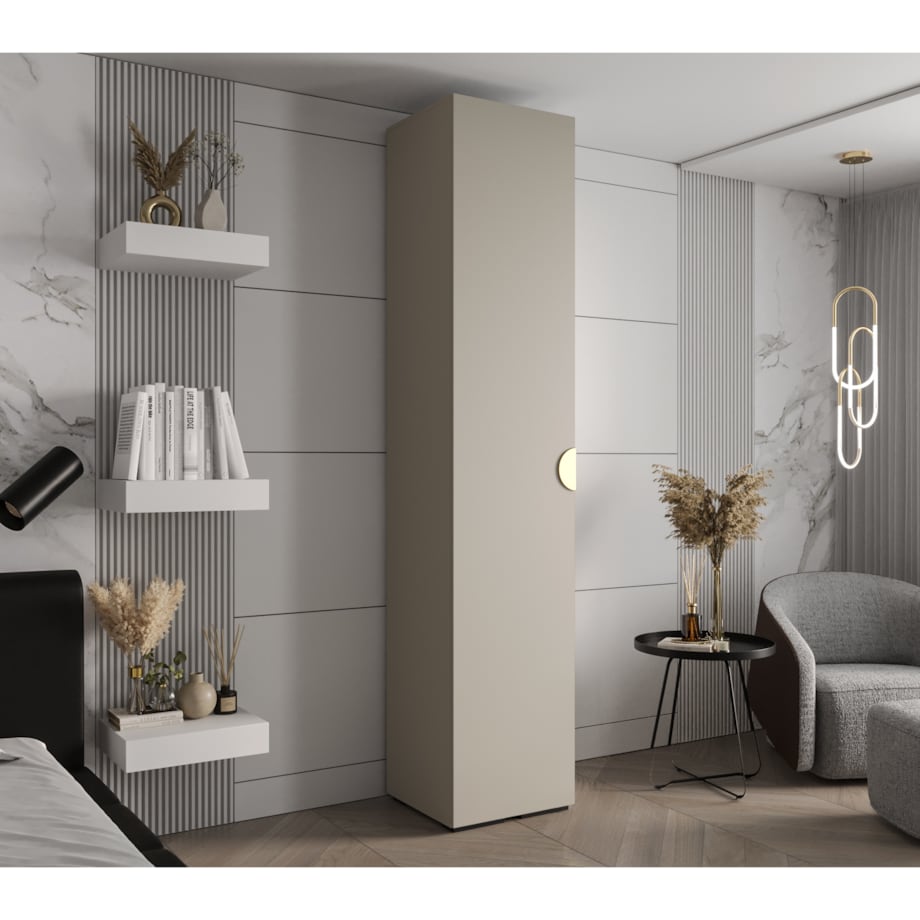 Szafa ubraniowa Garderoba INOVA 4 0,5SZ Kaszmir+Złoty