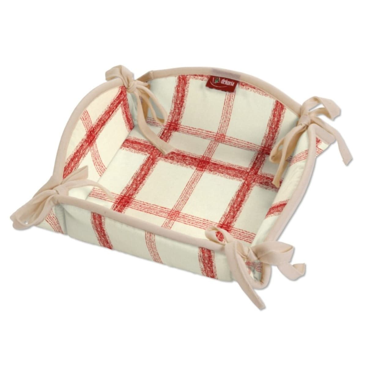 Koszyk, czerwona kratka na tle ecru, 20 x 20 cm, Avinon