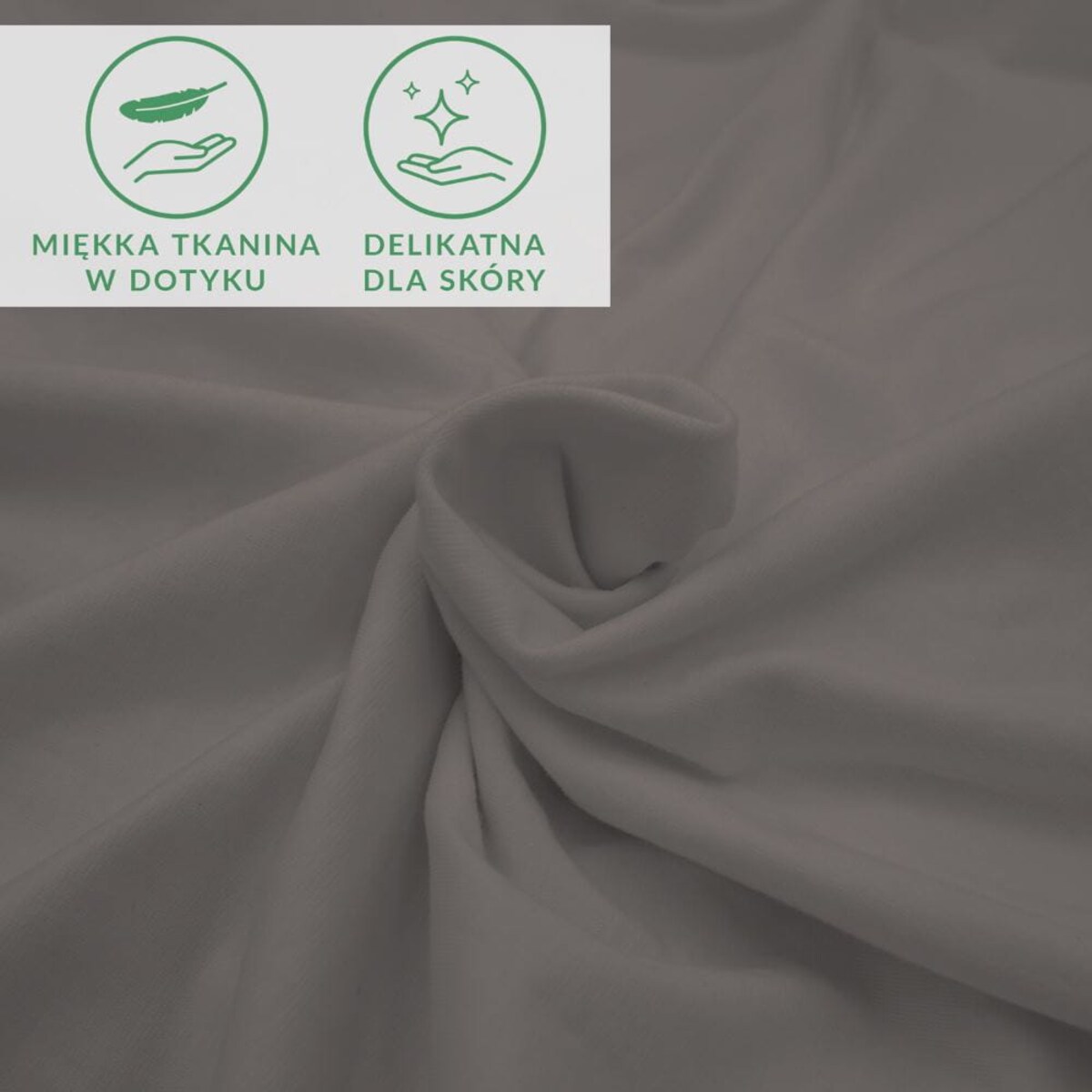 Prześcieradło z bawełny jersey z elastanem z gumką 90x200 kolor antracyt