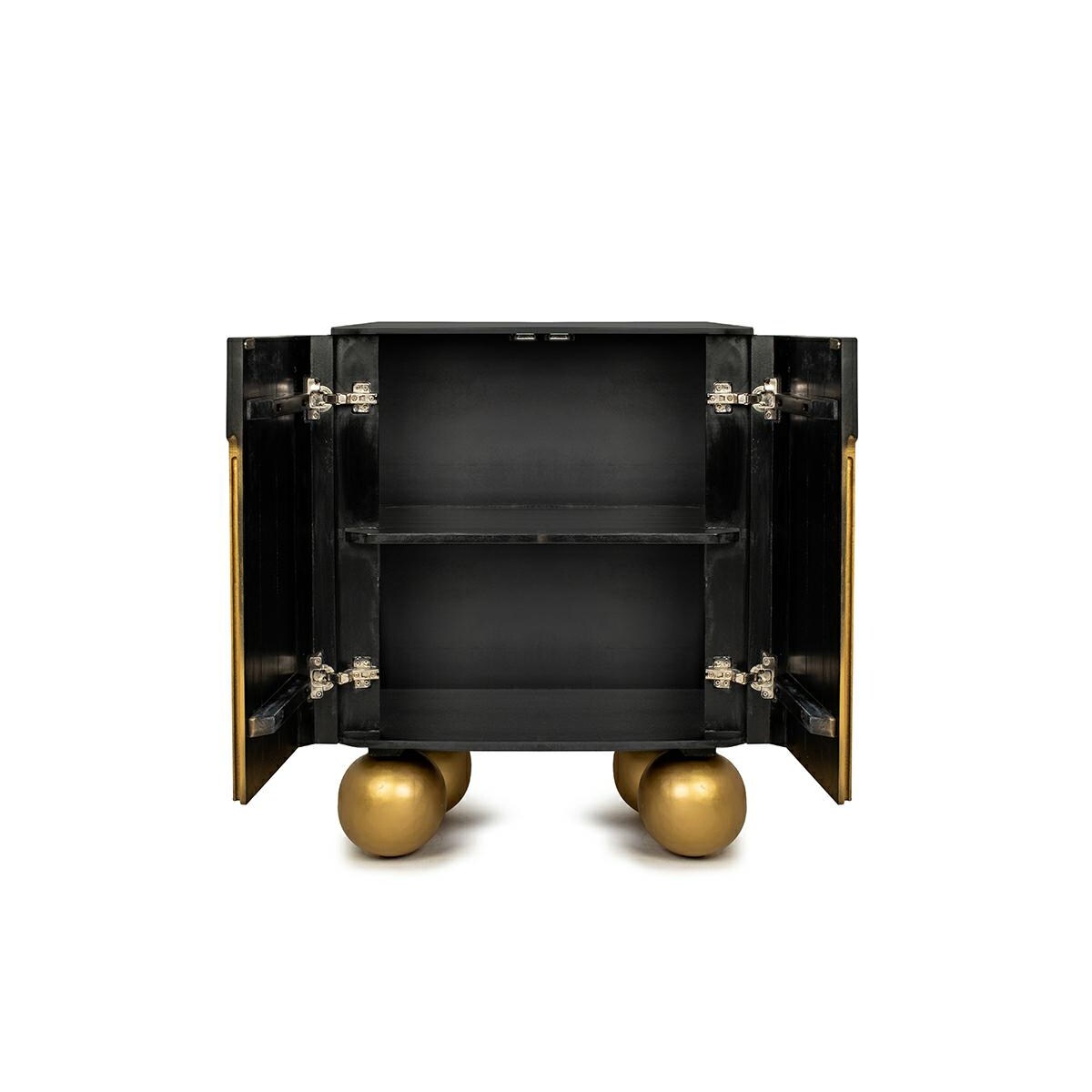 MaMaison komoda ORGANIC SHORT - czarna/złota/drewno