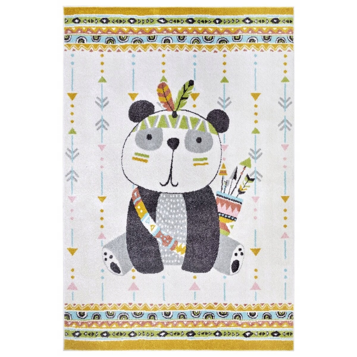 Dywan dziecięcy 160x235cm,kolorowy, panda indianin,miękki włosie