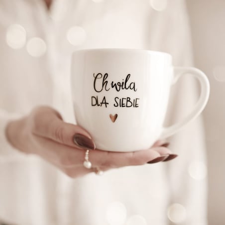 Kubek 300 ml - Chwila dla siebie ZŁOTE SERCE
