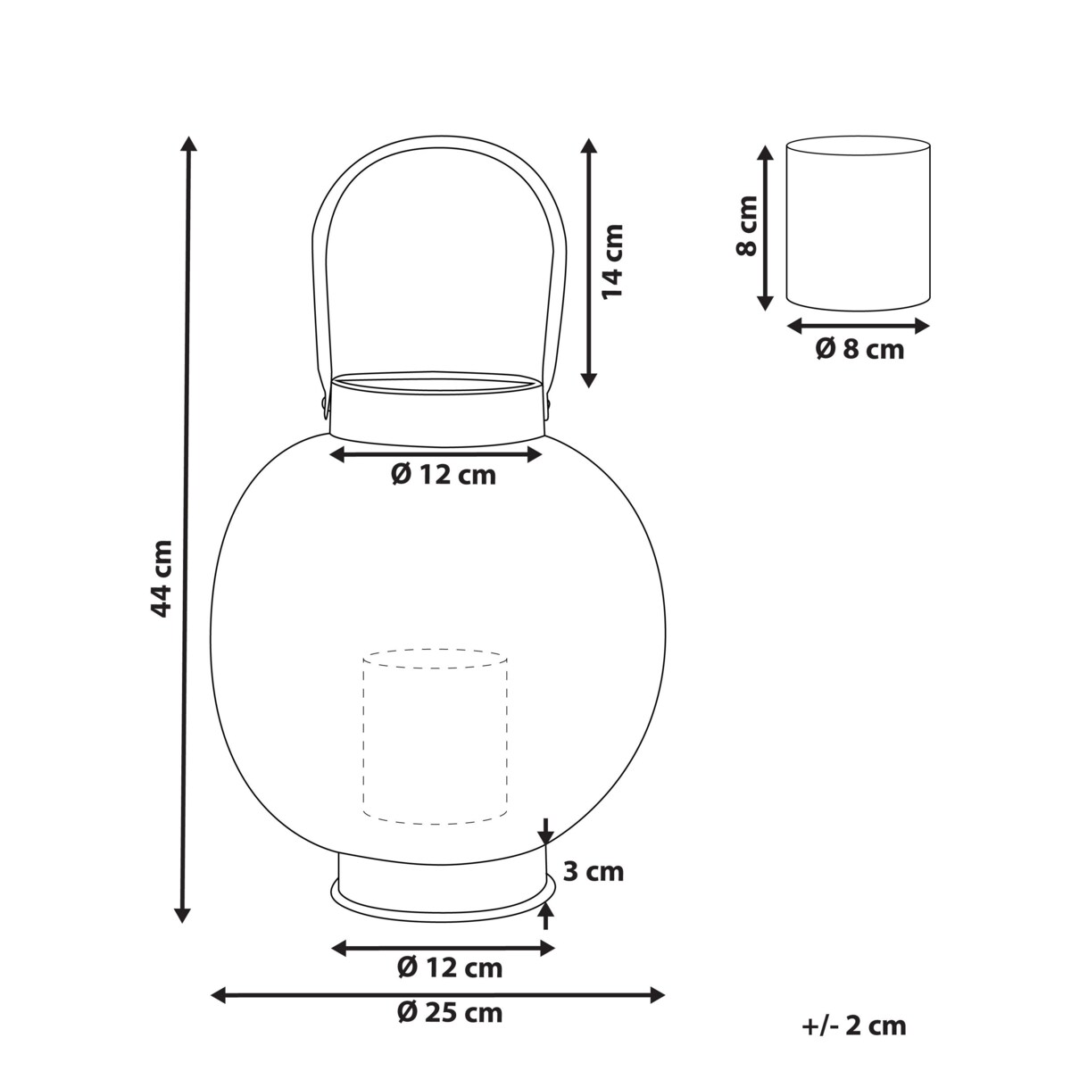 Lampion metalowy 30 cm złoty LANTAU