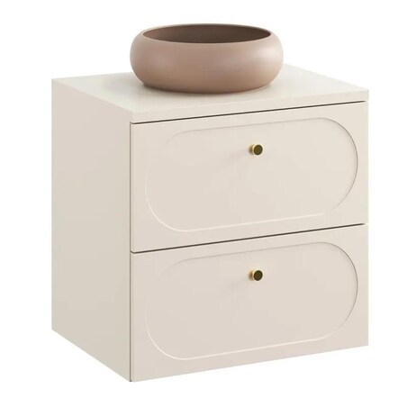 Szafka pod umywalkę DONNA SAND 2S 60cm beż piaskowy z umywalką nablatową WIKI