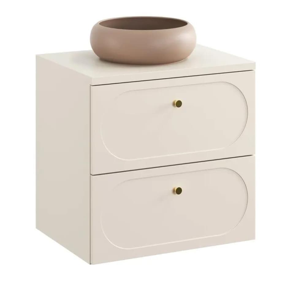 Szafka pod umywalkę DONNA SAND 2S 60cm beż piaskowy z umywalką nablatową WIKI