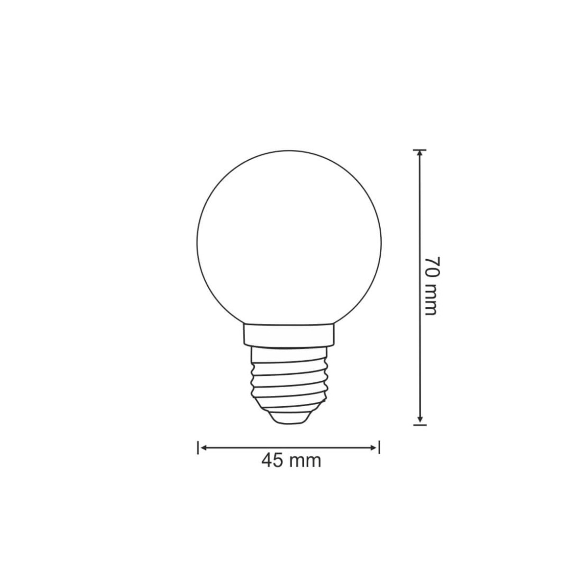 Komplet 2 żarówek mlecznych do girlandy Party LED 0,5W IP44, POLUX