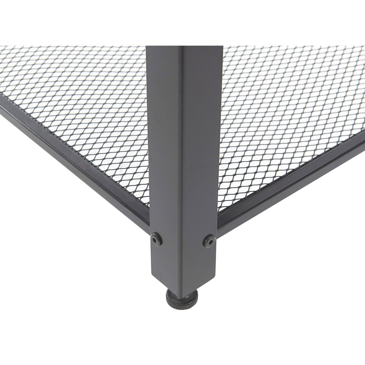 Stolik pomocniczy ciemne drewno z czarnym ASTON